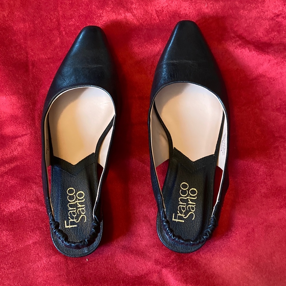 Franco Sarto Black Leather Mules